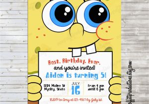 Spongebob 1st Birthday Invitations Modern Spongebob Birthday Party Invitation