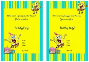 Spongebob 1st Birthday Invitations Spongebob 1st Birthday Invitations Best Party Ideas