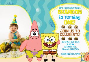 Spongebob 1st Birthday Invitations Spongebob 1st Birthday Invitations Best Party Ideas