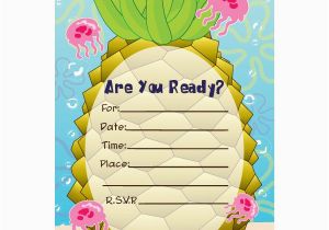 Spongebob 1st Birthday Invitations Spongebob 1st Birthday Invitations