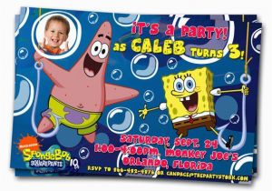 Spongebob 1st Birthday Invitations Spongebob Birthday Invitations Printable Personalized