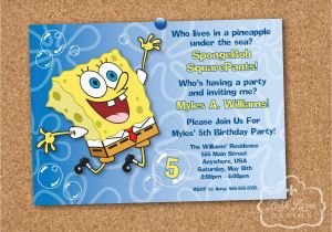Spongebob 1st Birthday Invitations Spongebob Squarepants Birthday Party Printable Invitation