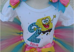 Spongebob Birthday Girl Outfit Girls Spongebob Birthday Quick Ship Tutu Set