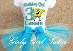 Spongebob Birthday Girl Outfit Spongebob Girls Blue Yellow Birthday Tutu Outfit