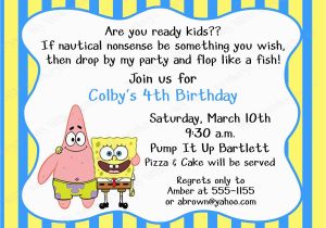 Spongebob Squarepants Birthday Invitations 40th Birthday Ideas Birthday Invitation Template Spongebob