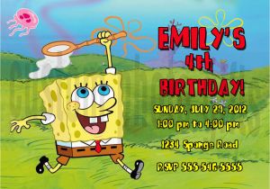 Spongebob Squarepants Birthday Invitations Personalized Spongebob Squarepants Birthday Invitation