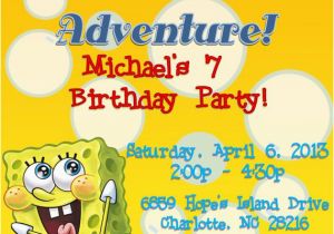 Spongebob Squarepants Birthday Invitations Printable Spongebob Invitations