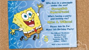 Spongebob Squarepants Birthday Invitations Spongebob Squarepants Birthday Party Printable Invitation