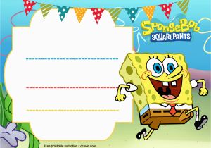 Spongebob Squarepants Printable Birthday Invitations Free Free Spongebob Birthday Invitation Template Free