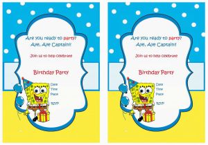 Spongebob Squarepants Printable Birthday Invitations Free Spongebob Birthday Invitations Birthday Printable