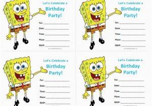 Spongebob Squarepants Printable Birthday Invitations Free Spongebob Birthday Invitations Free Printable
