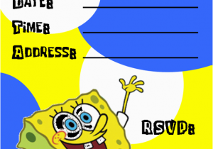 Spongebob Squarepants Printable Birthday Invitations Free Spongebob Birthday Invitations Template Best Template