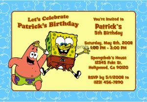 Spongebob Squarepants Printable Birthday Invitations Free Spongebob Squarepants Invitations General Prints