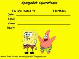 Spongebob Squarepants Printable Birthday Invitations Free Spongebob Squarepants Party Invitations