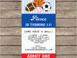Sport Birthday Invitations All Star Sports Ticket Invitations Sports Invitations