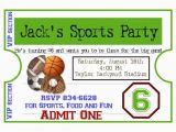 Sport Birthday Invitations Personalized Sports Invitations Football Basketball soccer