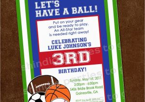 Sport Birthday Invitations Sports Birthday Invitation Sports Party Invitation 1st