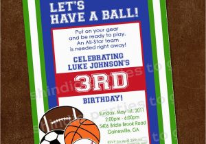 Sport Birthday Invitations Sports Birthday Invitation Sports Party Invitation 1st