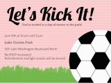 Sports Birthday Party Invitation Wording Pink soccer Ball Sports Party Invitation soccer Invitations