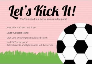 Sports Birthday Party Invitation Wording Pink soccer Ball Sports Party Invitation soccer Invitations