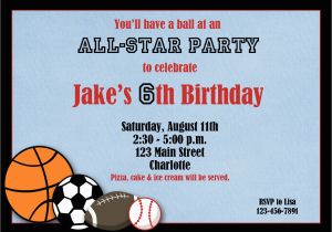 Sports Birthday Party Invitation Wording Sport Birthday Invitations Best Party Ideas