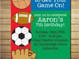 Sports Birthday Party Invitation Wording Sports themed Birthday Party Invitations Dolanpedia