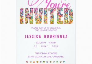 Sprinkle Birthday Invitations Candy theme Sprinkles Birthday Party Invitation 5 Quot X 7