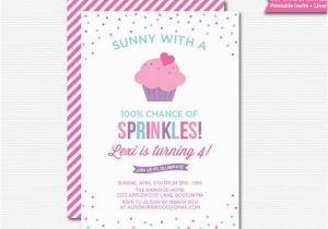 Sprinkle Birthday Invitations Cupcake Sprinkle Birthday Invitation Printable Digital Invite