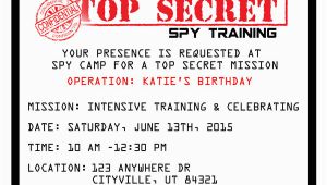 Spy Birthday Party Invitation Template Free Printable Spy Party Invitations Onecreativemommy Com