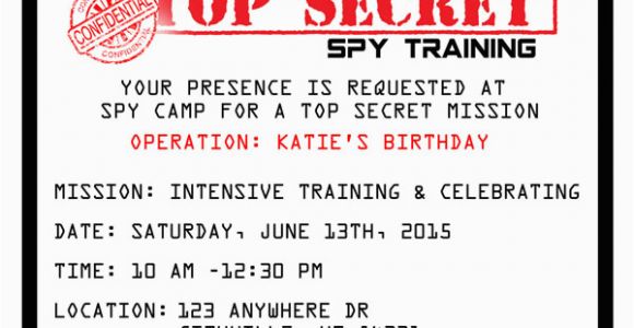 Spy Birthday Party Invitation Template Free Printable Spy Party Invitations Onecreativemommy Com