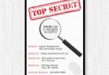 Spy Birthday Party Invitation Template Free Spy Party Invitation Printable Secret Agent Detective