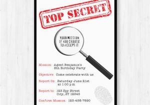 Spy Birthday Party Invitation Template Free Spy Party Invitation Printable Secret Agent Detective