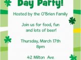 St Patrick S Day Birthday Invitations St Patrick 39 S Day Party Invitation Shamrock Border