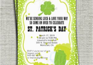 St Patrick S Day Birthday Invitations St Patricks Day Birthday Invitation St Patricks Day Party