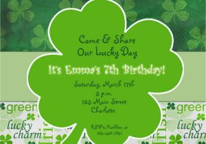 St Patrick S Day Birthday Invitations St Patricks Day Party Birthday Invitation by