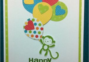 Stampin Up Childrens Birthday Cards Handmade Stampin 39 Up Kids Birthday Card Hanging Monkey