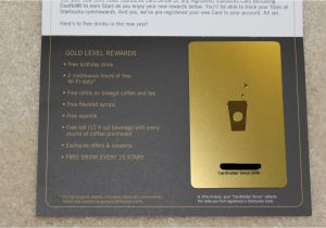 Starbucks Gold Card Birthday Reward Starbucks Gift Card Save Money On Each Purchase