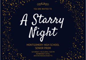 Starry Night Birthday Invitations Starry Night Prom Invitation Templates by Canva