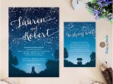 Starry Night Birthday Invitations Starry Night Wedding Invitation and Wishing Well Card Under