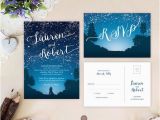 Starry Night Birthday Invitations Starry Night Wedding Invitations and Rsvp Cards Mountain