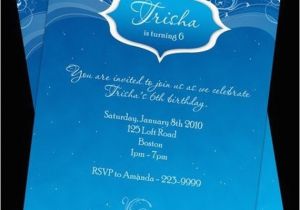 Starry Night Birthday Invitations Starry Night Winter Frozen Girls Birthday Invitation