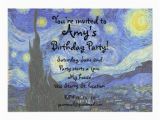 Starry Night Birthday Invitations Van Gogh Starry Night Invitation Zazzle