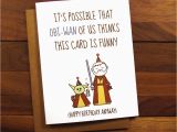 Starwars Birthday Card Funny Birthday Card Star Wars Birthday Card with Drink