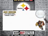 Steelers Birthday Invitations Pittsburg Steelers Football Birthday Party Invitations Di