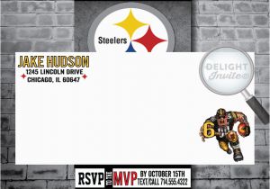 Steelers Birthday Invitations Pittsburg Steelers Football Birthday Party Invitations Di