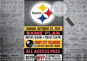 Steelers Birthday Invitations Pittsburg Steelers Football Birthday Party Invitations Di