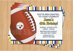 Steelers Birthday Invitations Pittsburg Steelers Football Birthday Party Invitations Sports