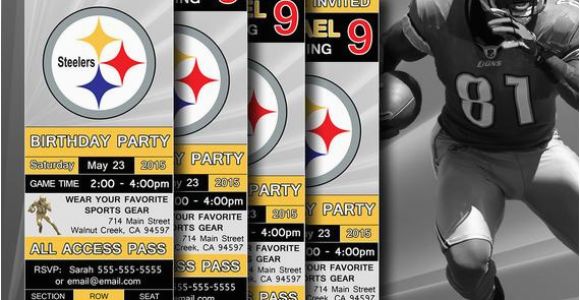 Steelers Birthday Invitations Pittsburgh Steelers Birthday Invitation Football by Digisport