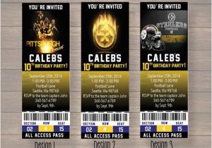 Steelers Birthday Invitations Pittsburgh Steelers Custom Party Ticket Invitations