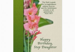 Step Daughter Birthday Cards Birthday Step Daughter Pink Gladiolus Card Zazzle